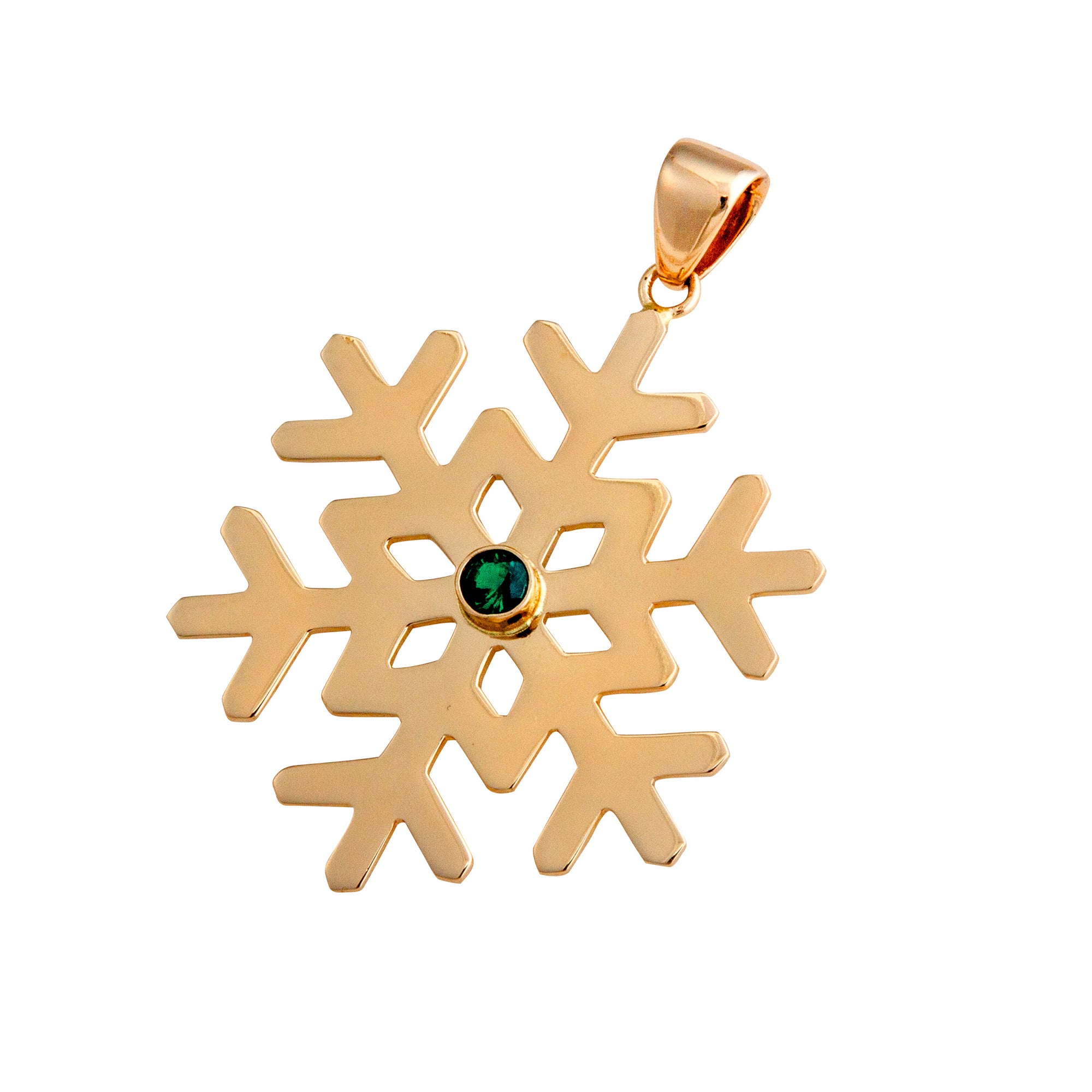 Alchemia Synthetic Emerald Snowflake Pendant