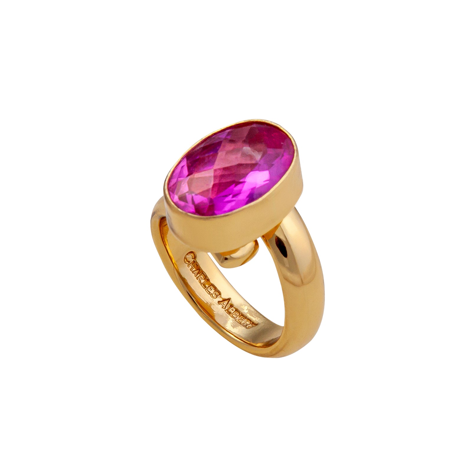 Alchemia Lab Created Pink Sapphire Adjustable Ring | Charles Albert Jewelry