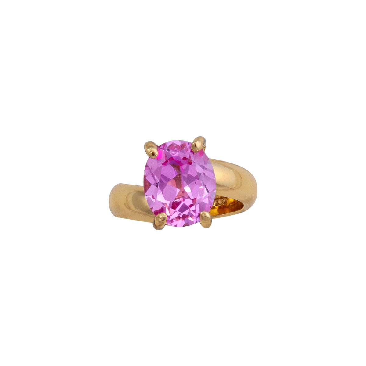 Alchemia Lab Created Pink Sapphire Prong Set Adjustable Ring