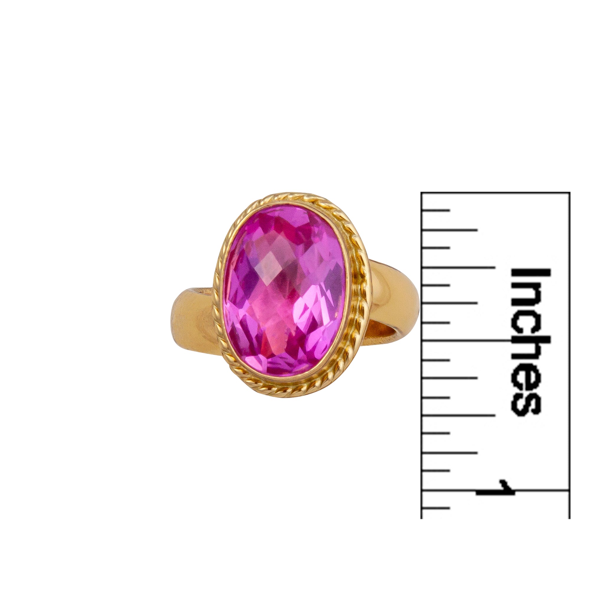 Alchemia Lab Created Pink Sapphire Rope Ring