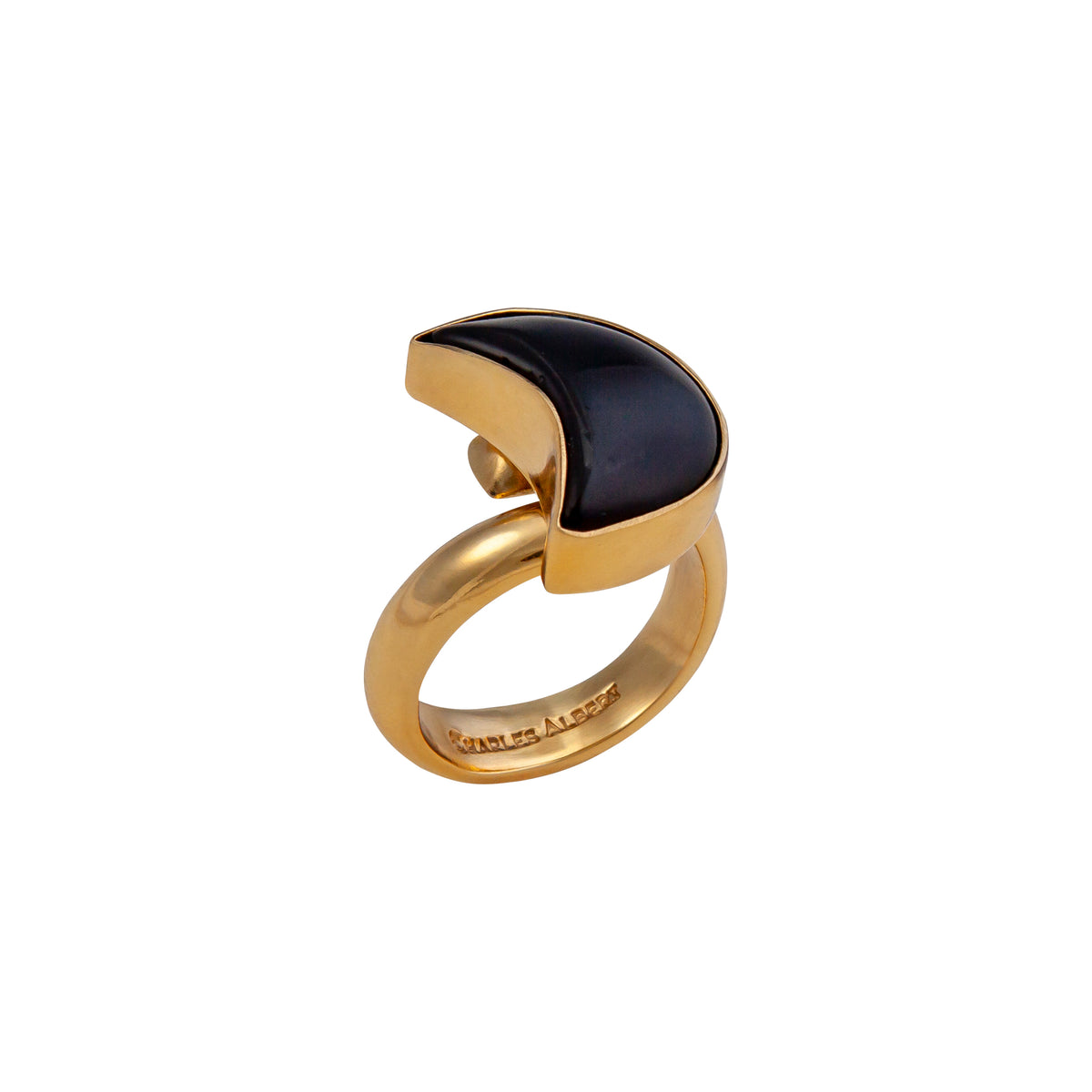 Alchemia Onyx Moon Adjustable Ring | Charles Albert Jewelry