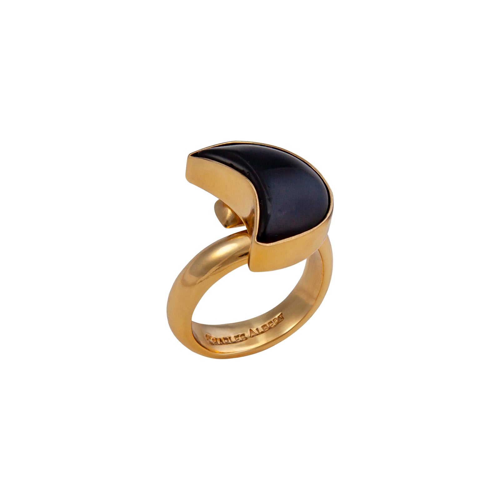 Alchemia Onyx Moon Adjustable Ring | Charles Albert Jewelry