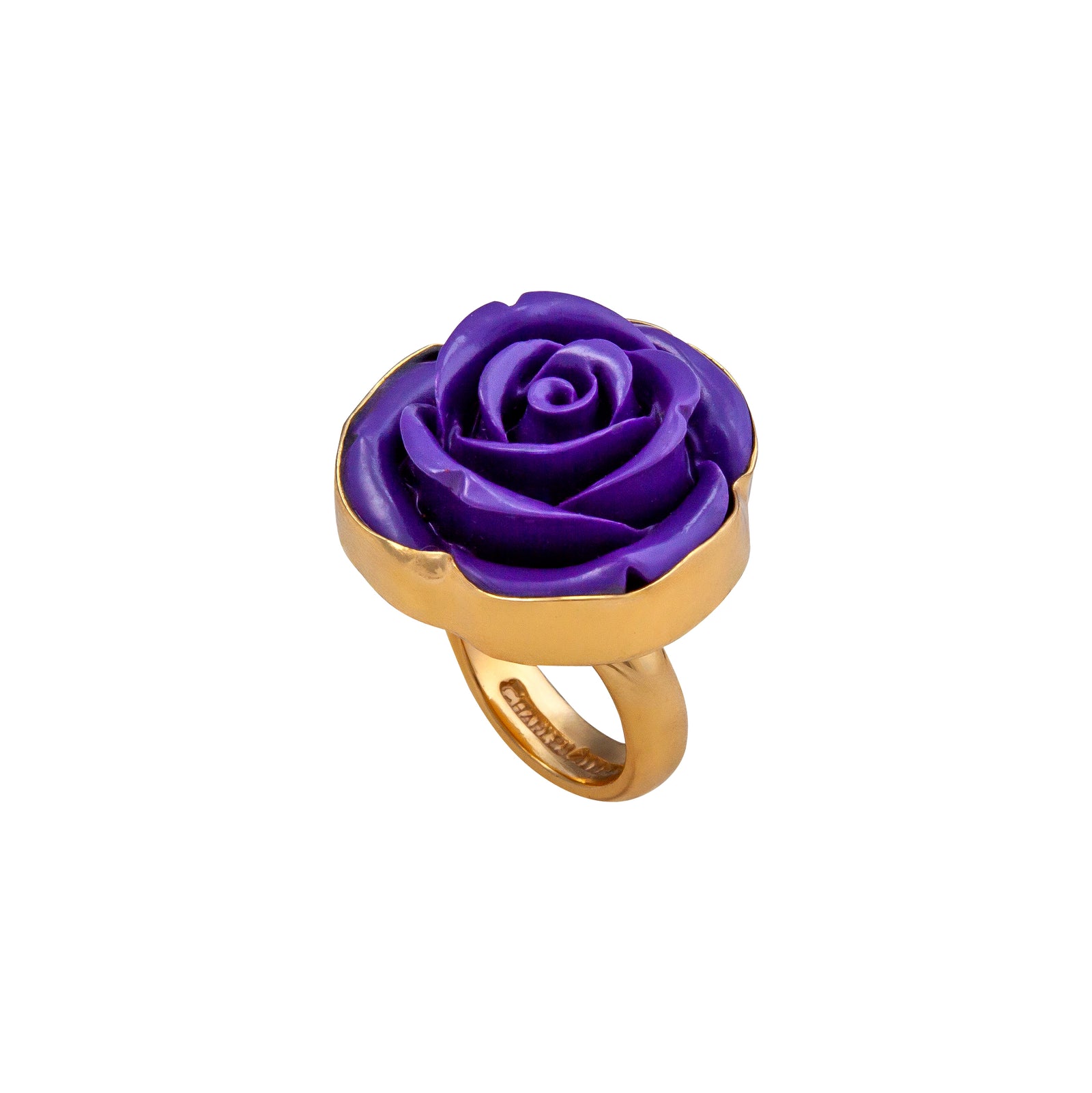 Alchemia Purple Resin Rose Adjustable Ring | Charles Albert Jewelry