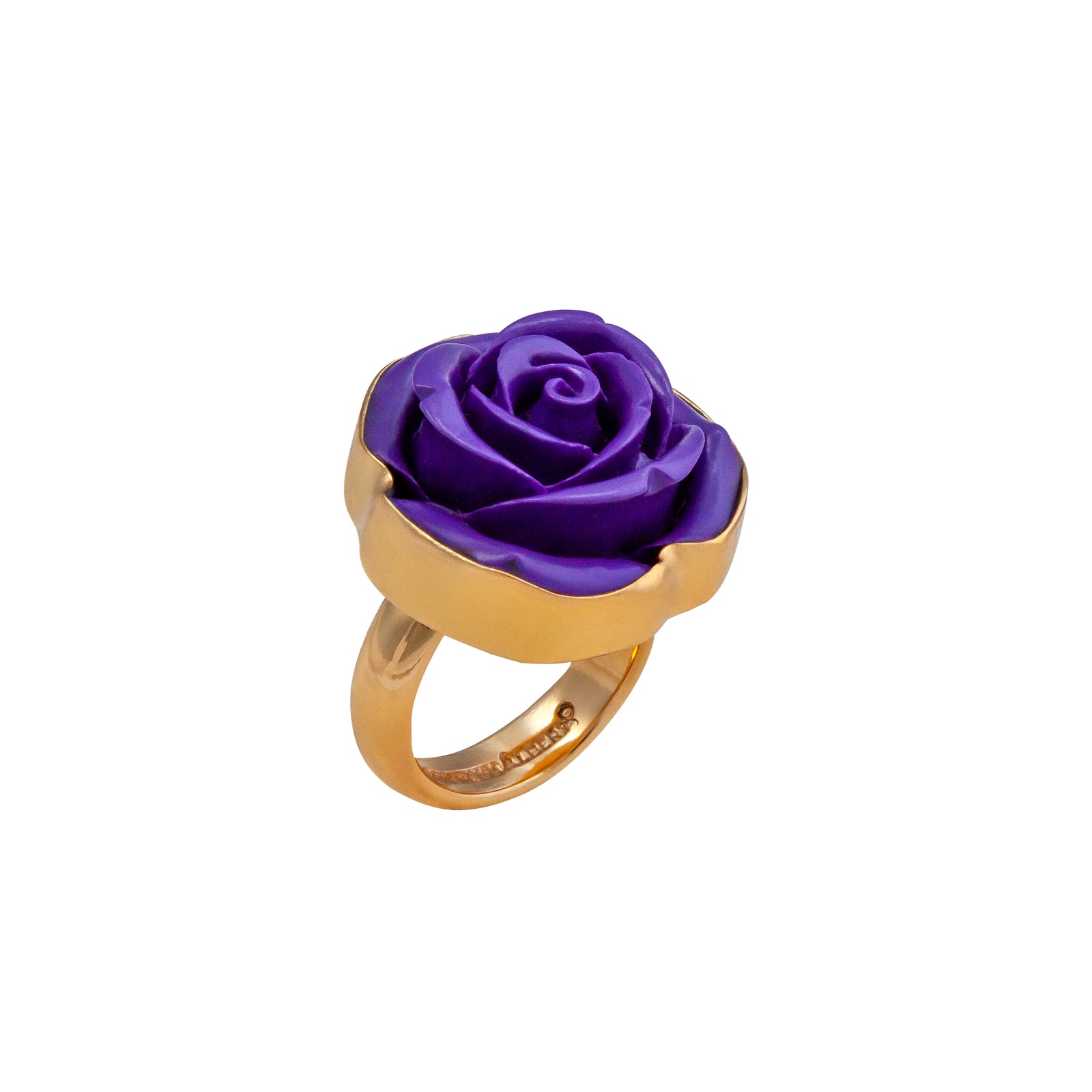 Alchemia Purple Resin Rose Adjustable Ring | Charles Albert Jewelry