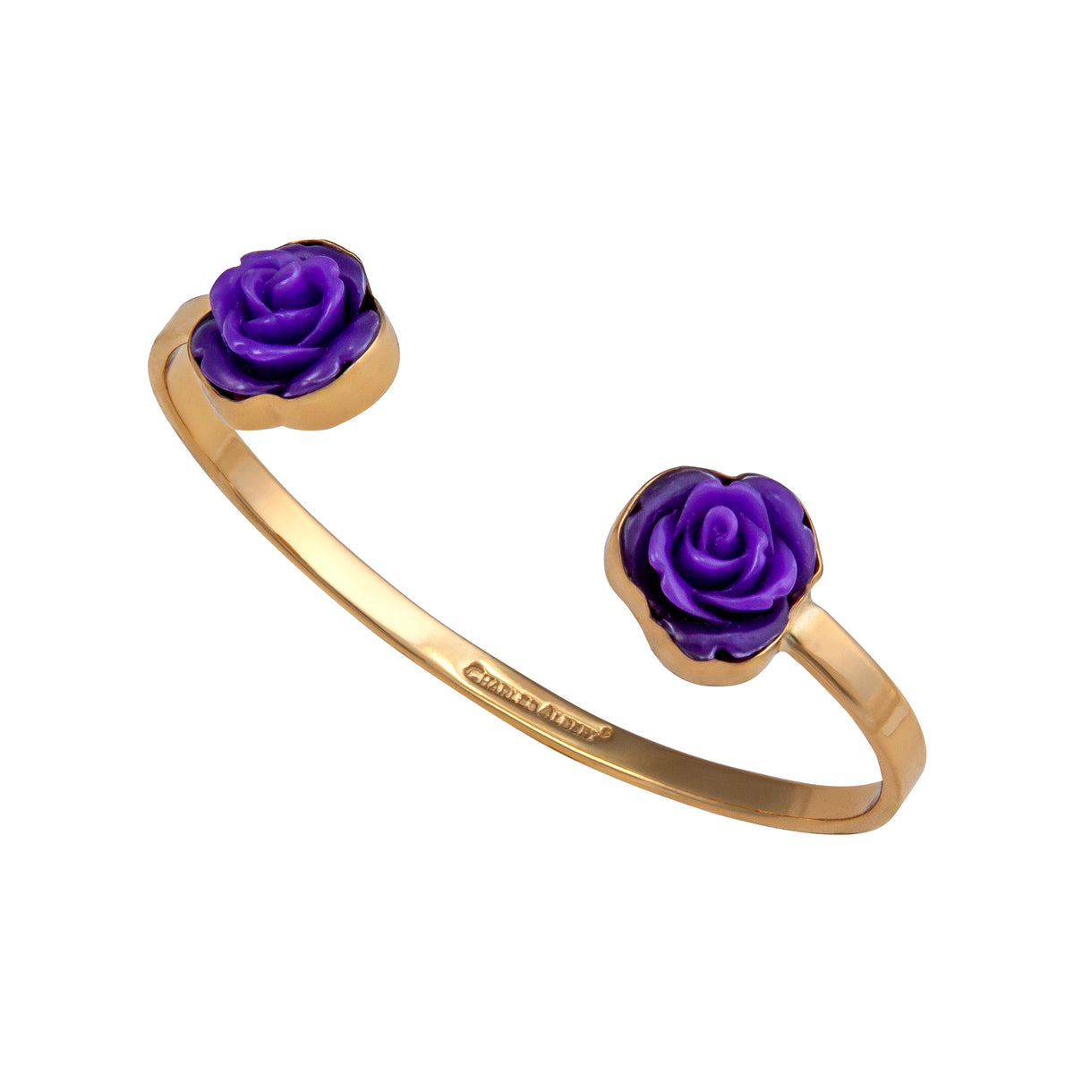 Alchemia Purple Resin Rose Open Cuff | Charles Albert Jewelry