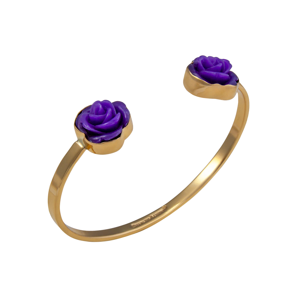 Alchemia Purple Resin Rose Open Cuff | Charles Albert Jewelry