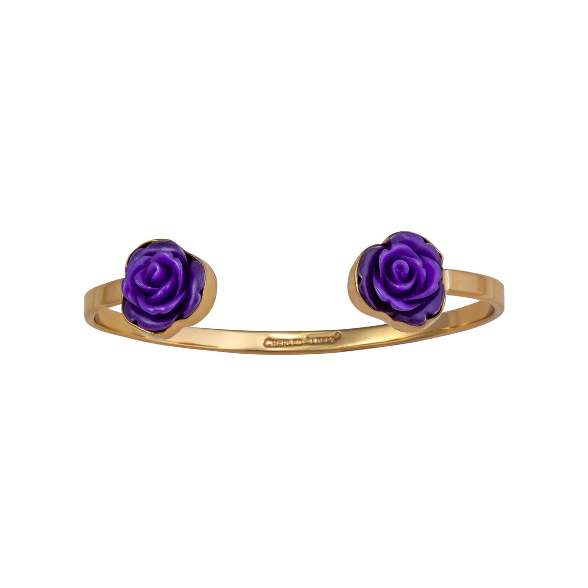Alchemia Purple Resin Rose Open Cuff | Charles Albert Jewelry