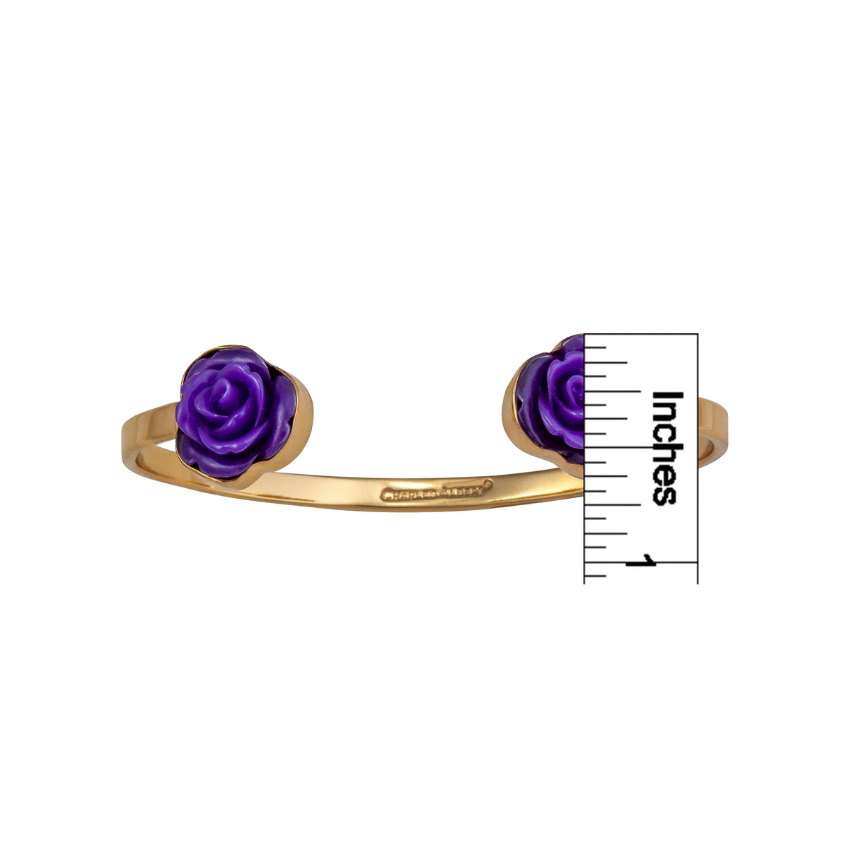 Alchemia Purple Resin Rose Open Cuff | Charles Albert Jewelry