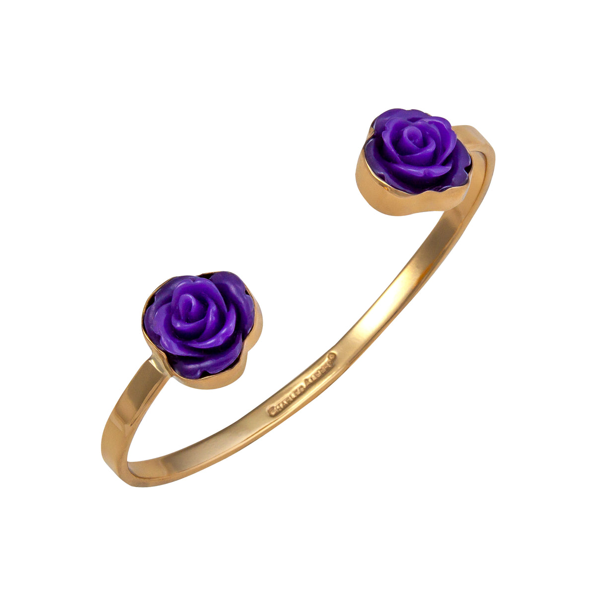 Alchemia Purple Resin Rose Open Cuff | Charles Albert Jewelry