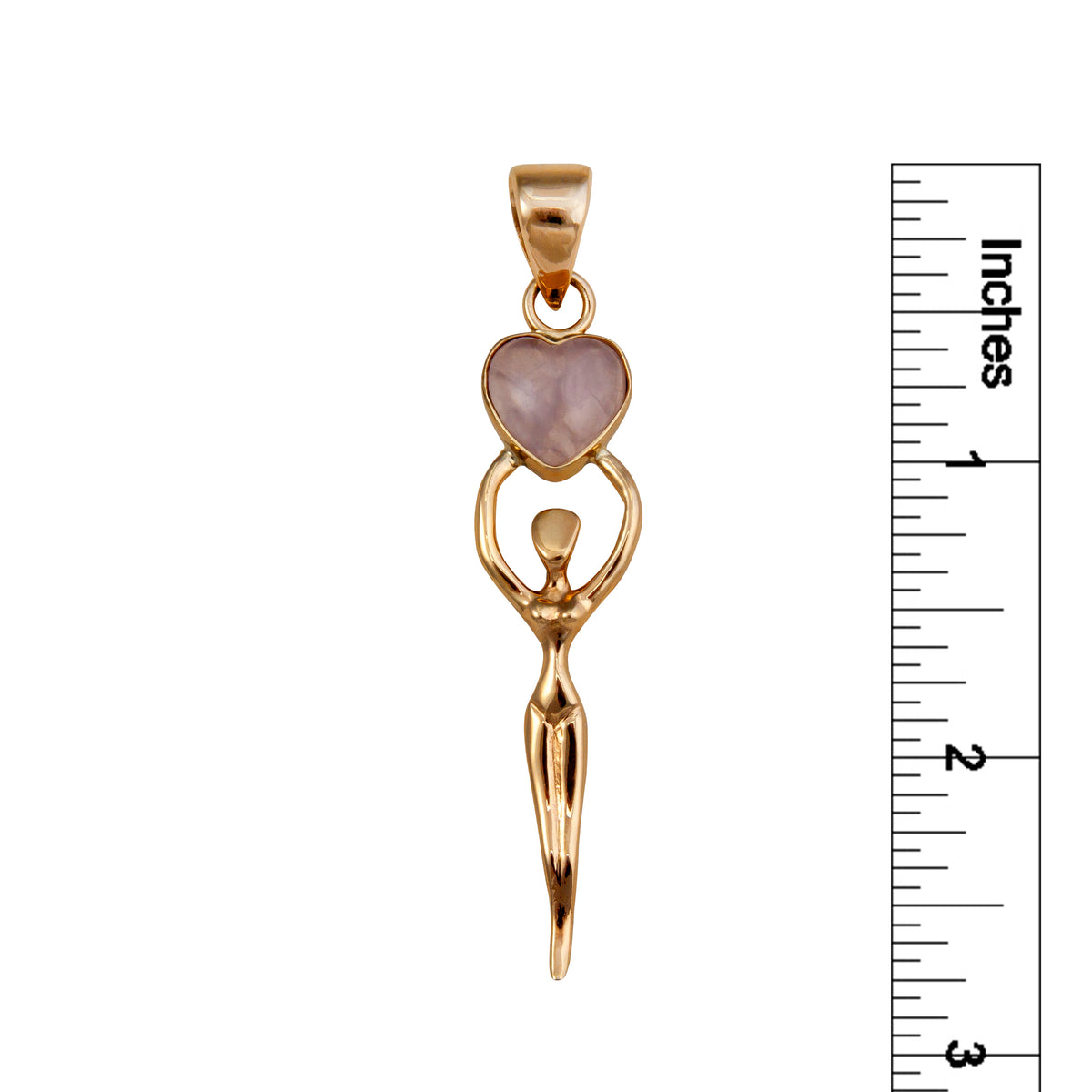 Alchemia Rose Quartz Heart Goddess Pendant | Charles Albert Jewelry