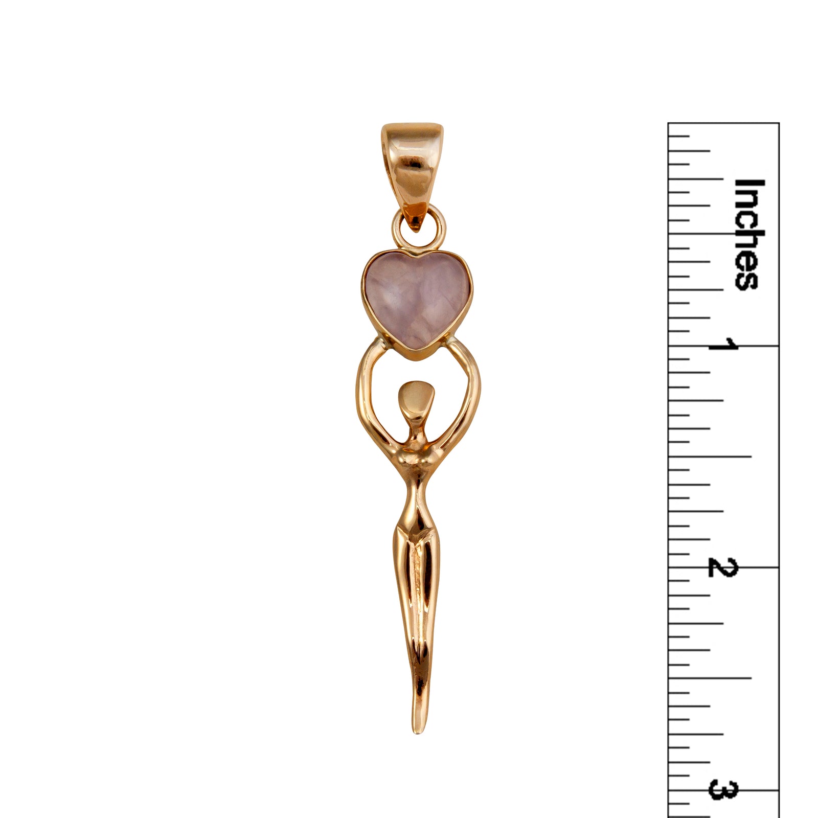 Alchemia Rose Quartz Heart Goddess Pendant | Charles Albert Jewelry