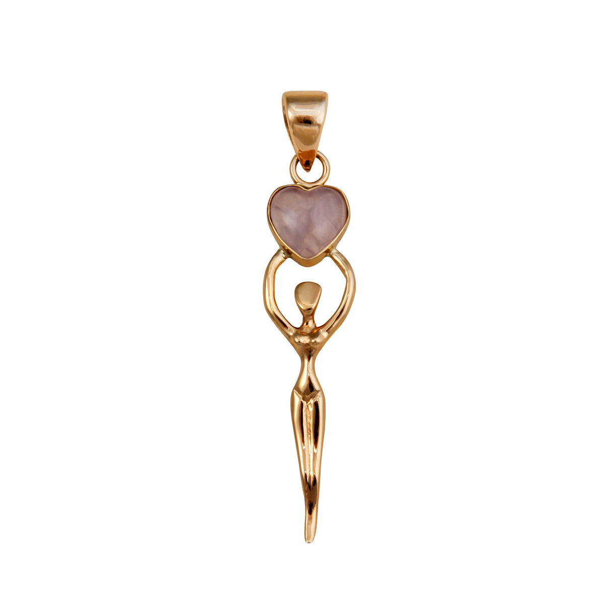 Alchemia Rose Quartz Heart Goddess Pendant | Charles Albert Jewelry