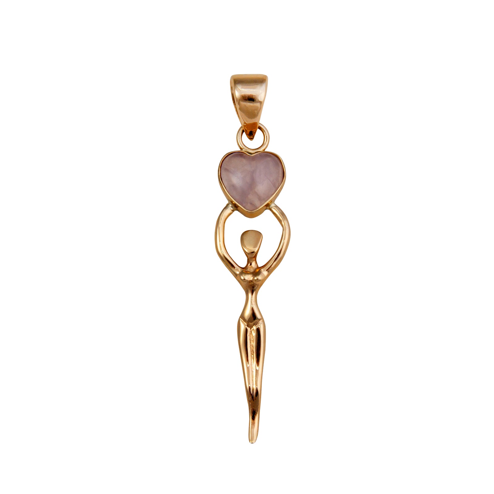 Alchemia Rose Quartz Heart Goddess Pendant | Charles Albert Jewelry