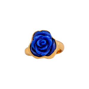 Alchemia Royal Blue Resin Rose Adjustable Ring | Charles Albert Jewelry