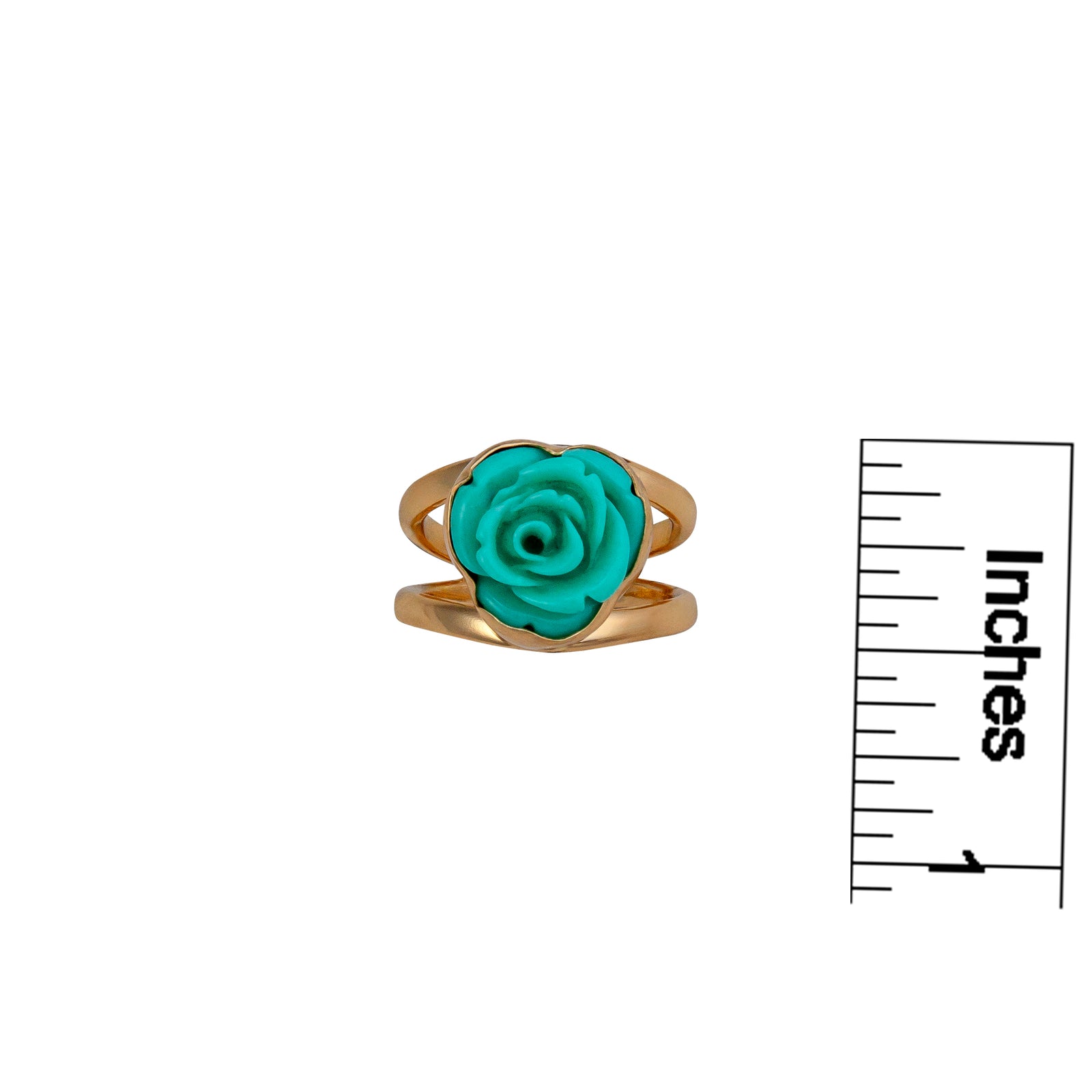 Alchemia Teal Resin Rose Adjustable Cuff Ring | Charles Albert Jewelry