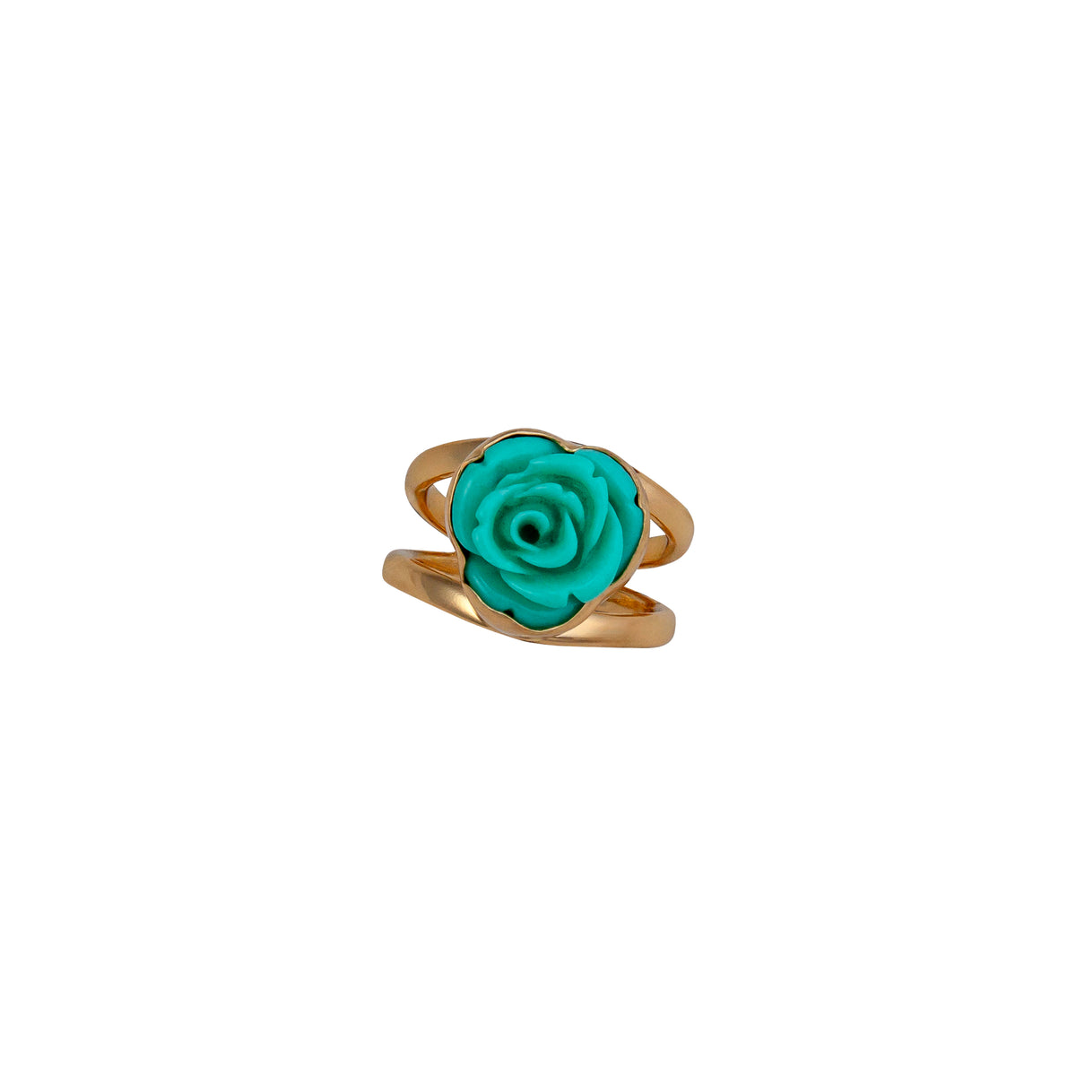 Alchemia Teal Resin Rose Adjustable Cuff Ring | Charles Albert Jewelry