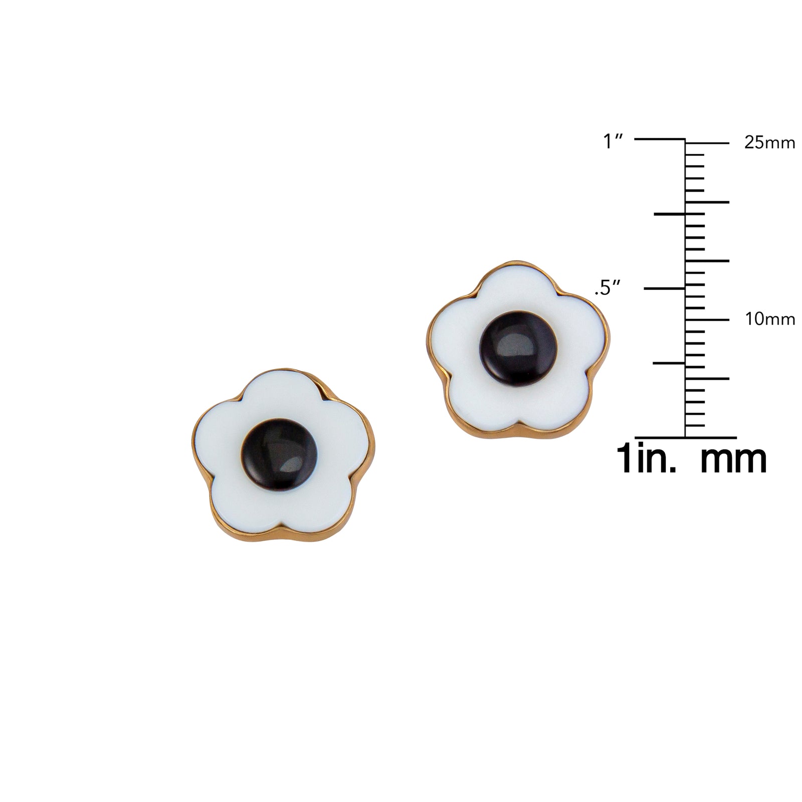 Alchemia White and Black Flower Acrylic Post Earrings | Charles Albert Jewelry