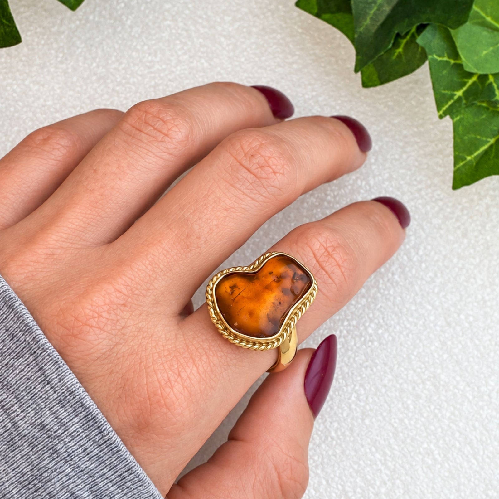 Alchemia Amber Adjustable Rope Ring | Charles Albert Jewelry