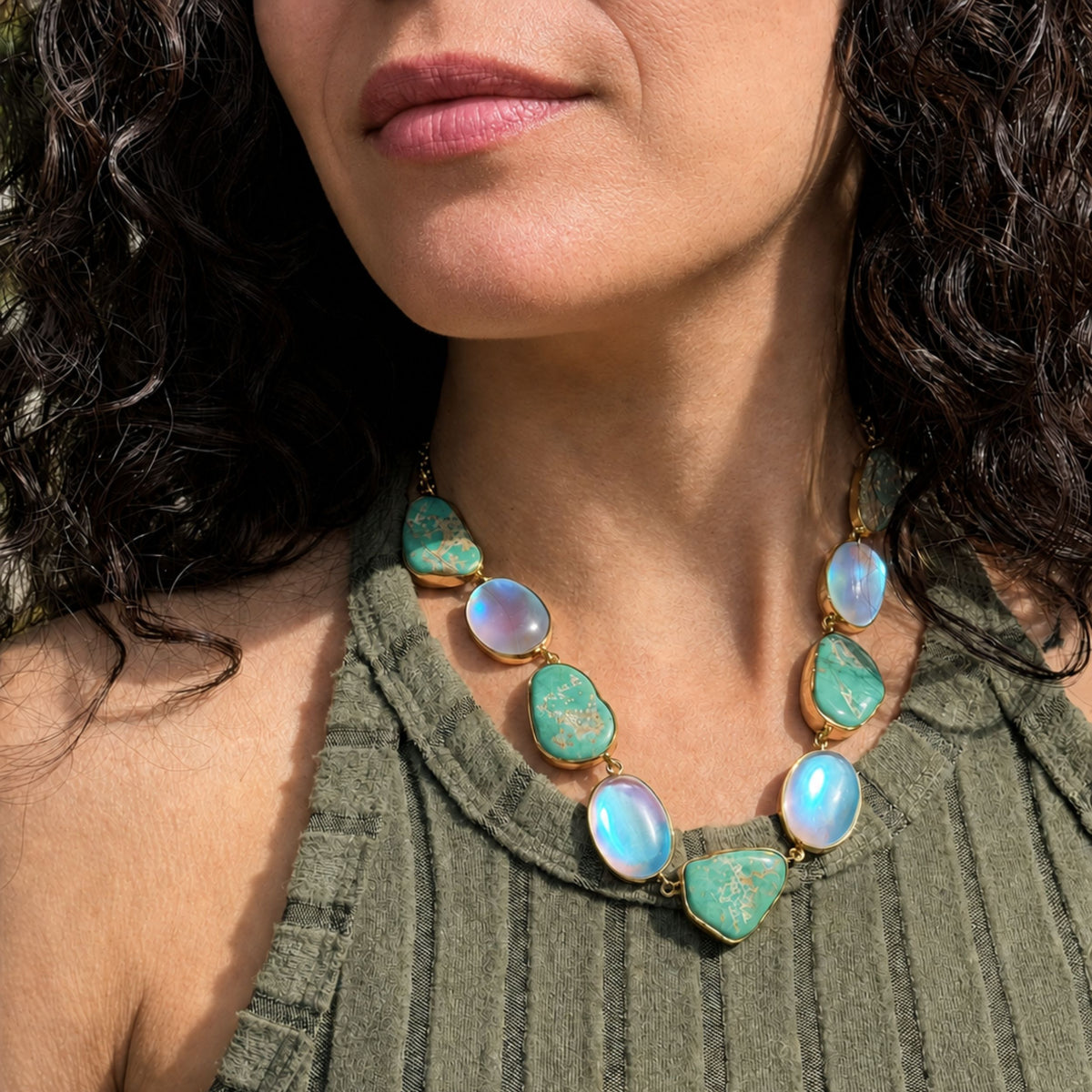 Alchemia Luminite & Campo Frio Turquoise Necklace | Charles Albert Jewelry