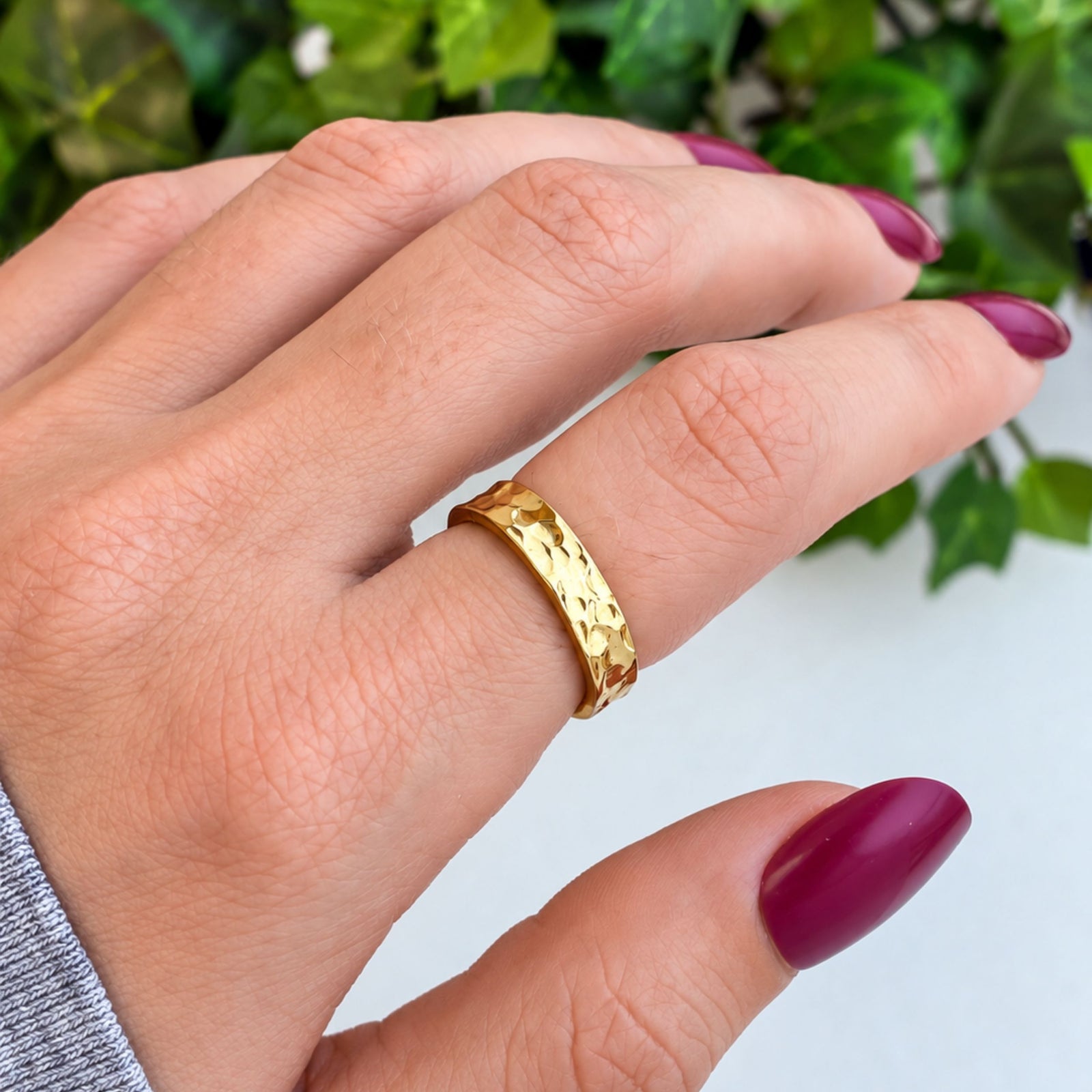 Alchemia Hammered Cuff Ring | Charles Albert Jewelry