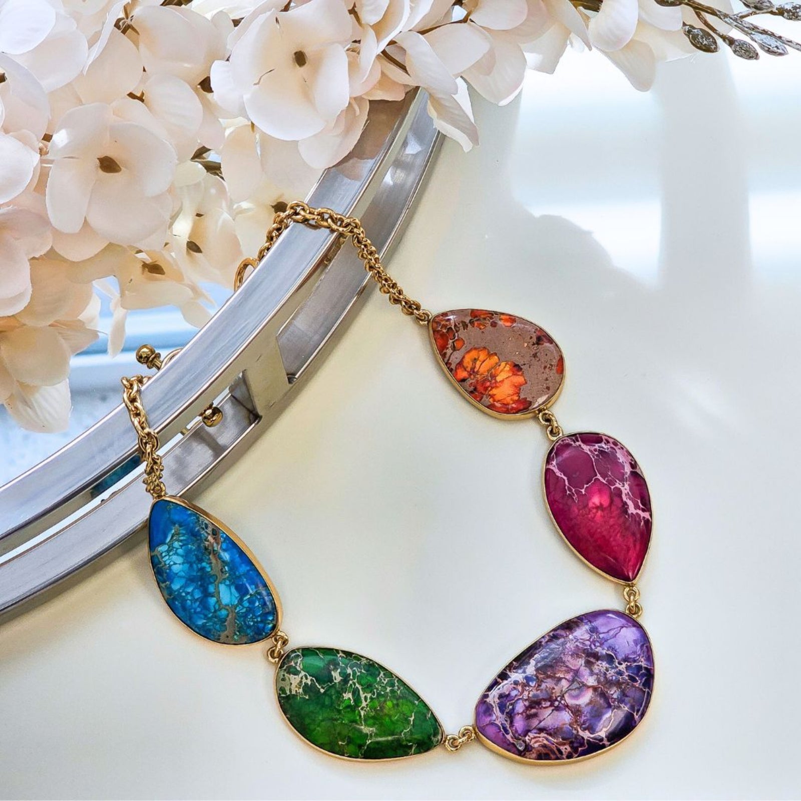 Alchemia Color-Enhanced Multi-Jasper Necklace | Charles Albert Jewelry