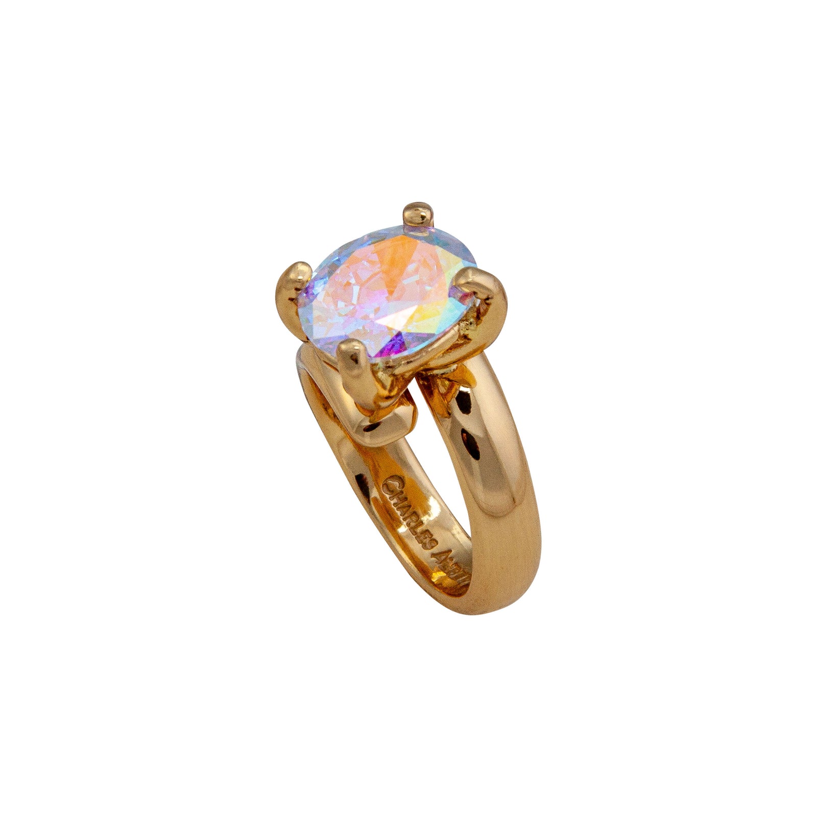 Alchemia Mercury Mist Oval Prong Set Adjustable Ring | Charles Albert Jewelry
