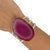 Sterling Silver Pink Agate Slice 3 Band Cuff | Charles Albert Jewelry
