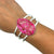 Sterling Silver Pink Jasper 3-Band Cuff | Charles Albert Jewelry