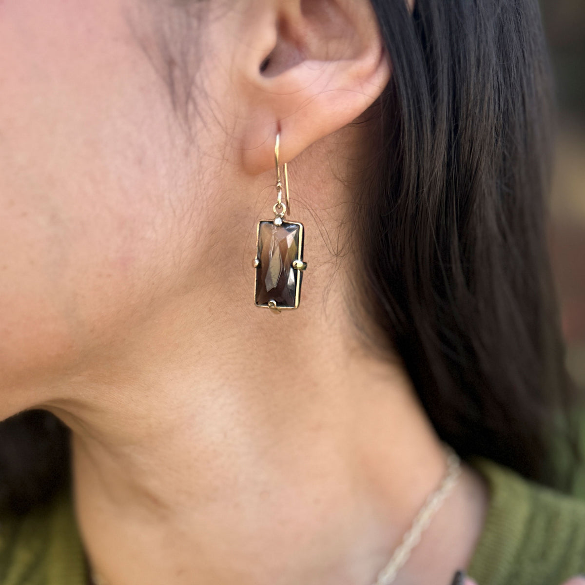 Alchemia Bi-Color Quartz Prong Set Drop Earrings | Charles Albert Jewelry