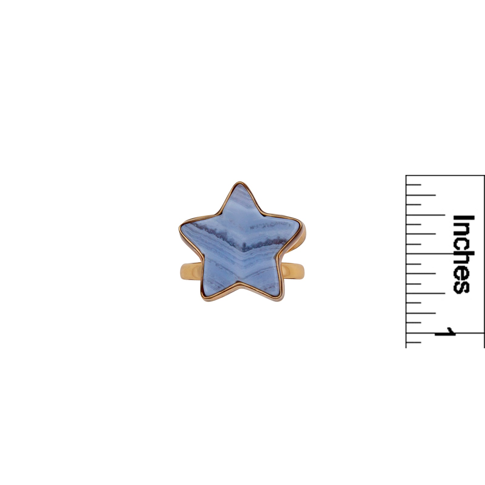 Alchemia Blue Lace Agate Star Adjustable Cuff Ring | Charles Albert Jewelry