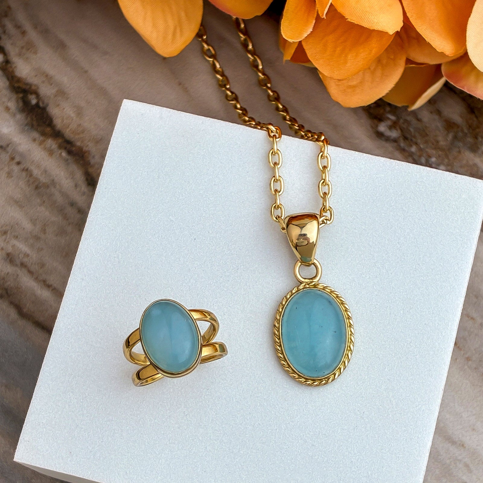 Alchemia Blue Quartz Oval Rope Pendant | Charles Albert Jewelry