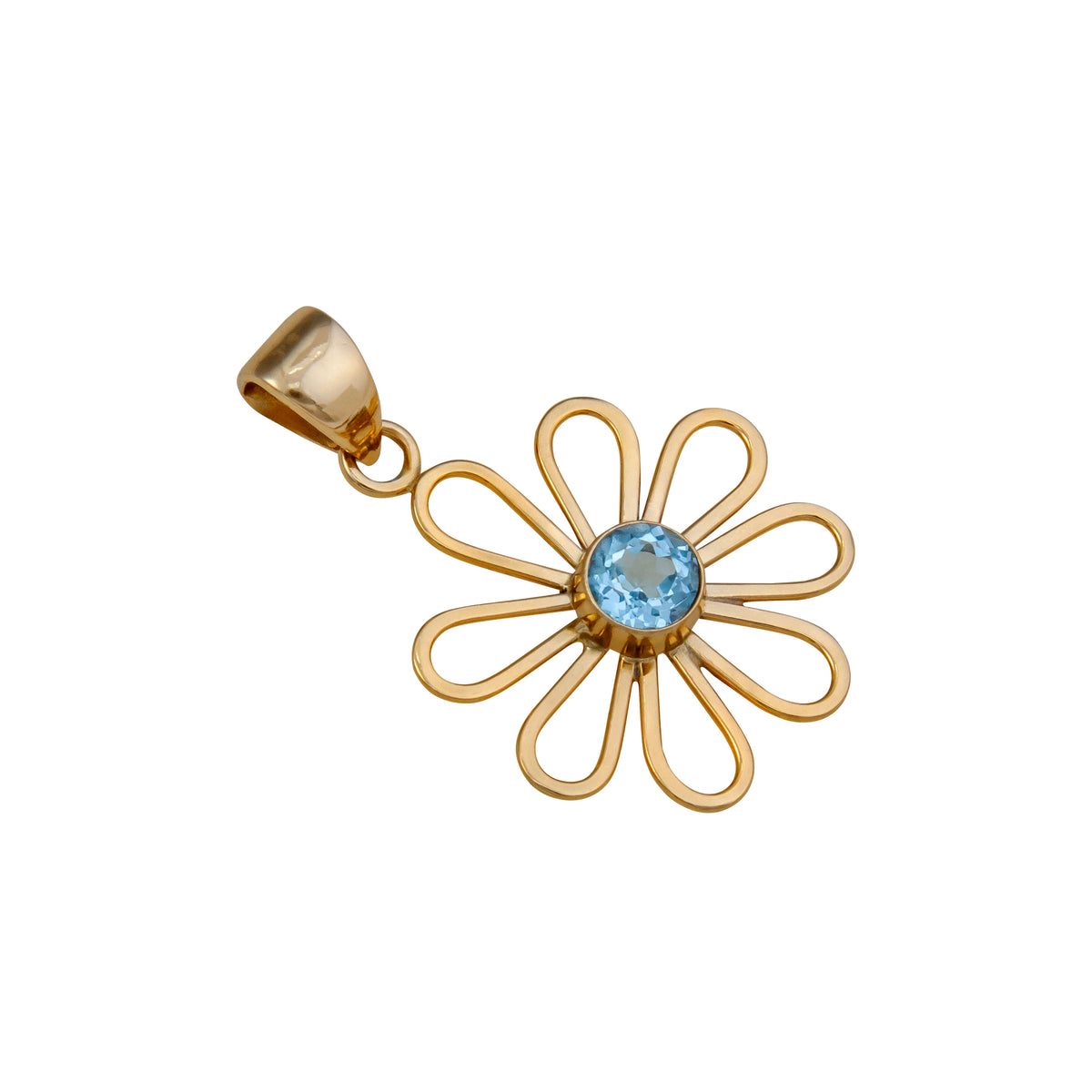 Alchemia Blue Topaz Flower Pendant | Charles Albert Jewelry