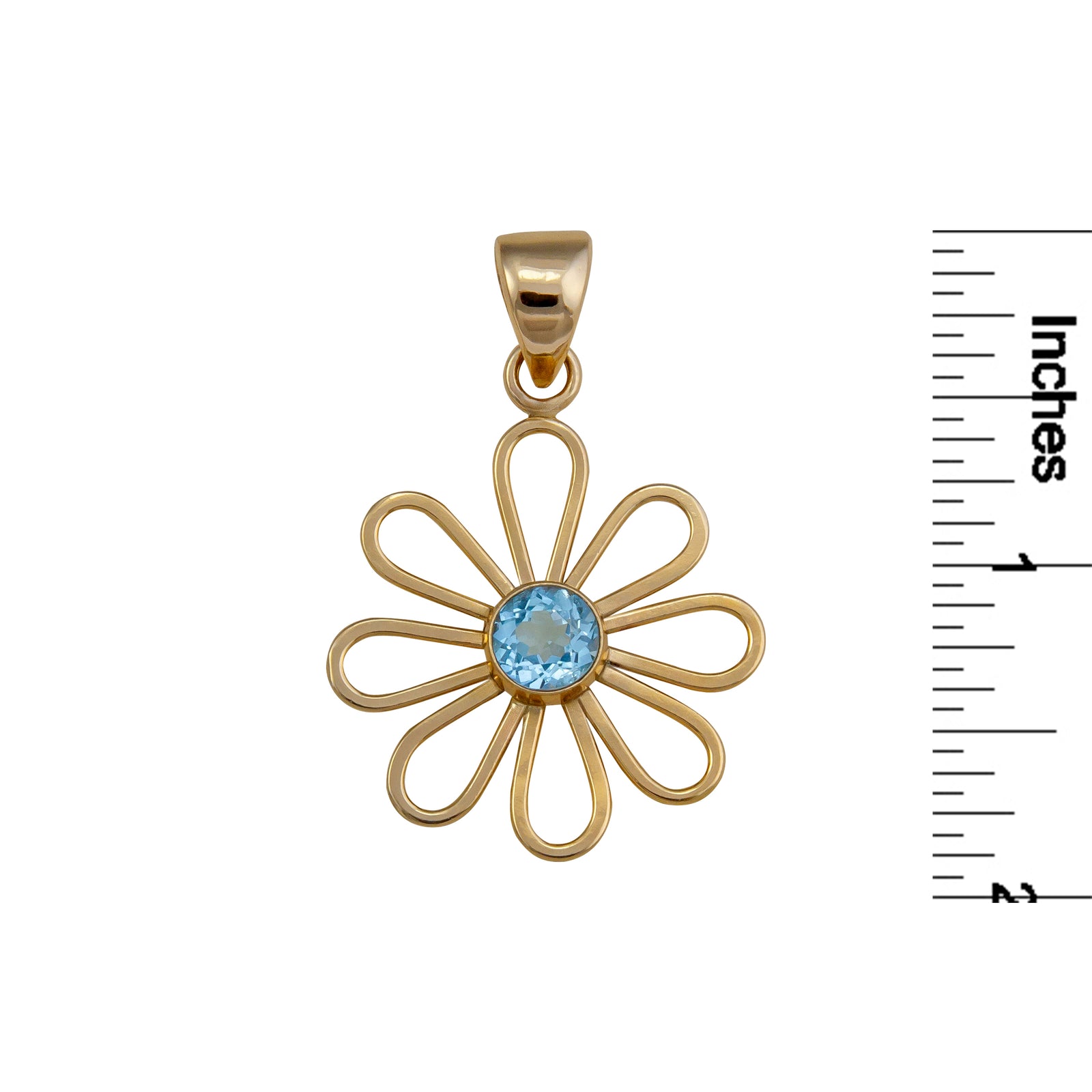 Alchemia Blue Topaz Flower Pendant | Charles Albert Jewelry