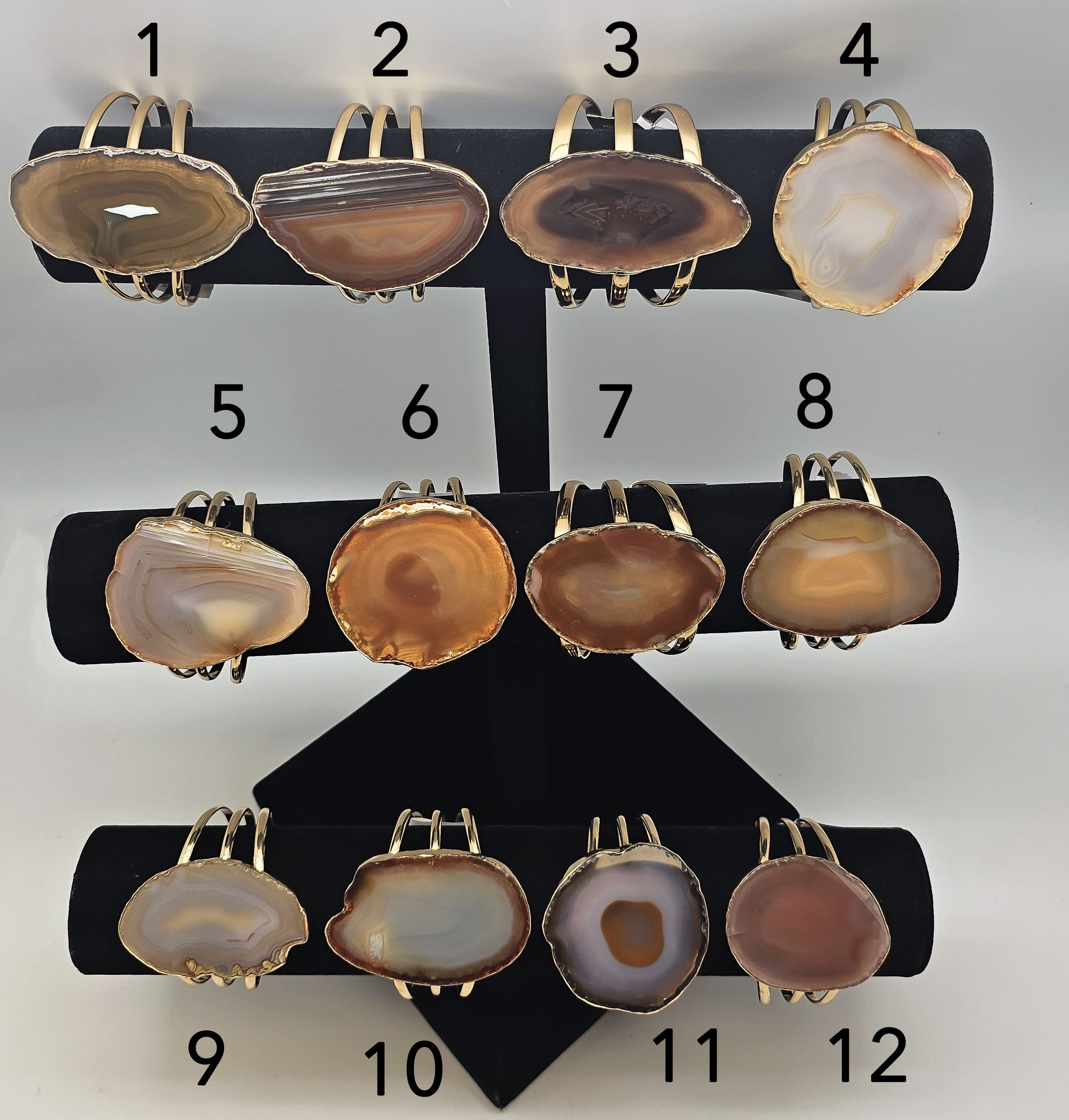 Alchemia Brown Agate Slice Multi-Band Cuff | Charles Albert Jewelry
