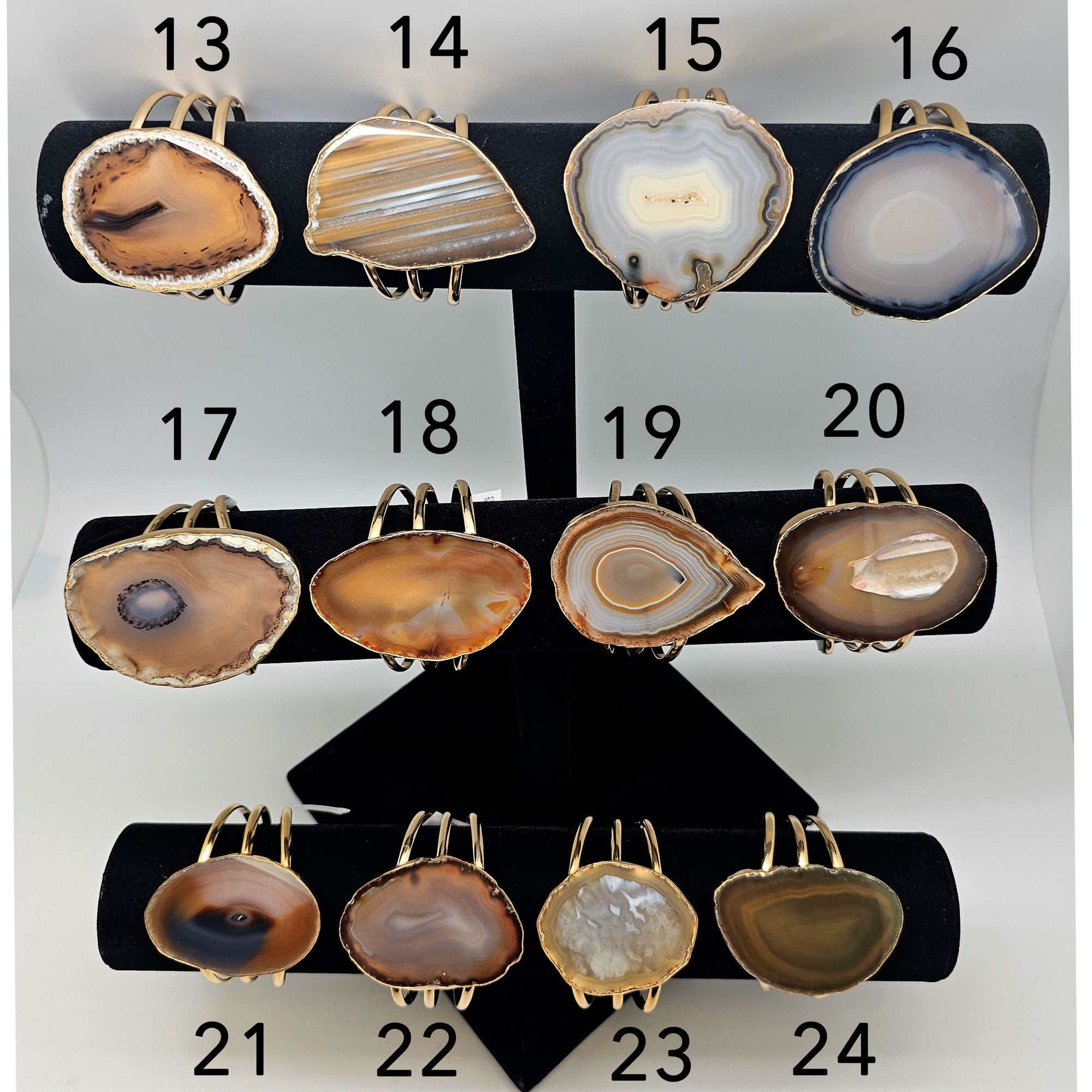 Alchemia Brown Agate Slice Multi-Band Cuff | Charles Albert Jewelry