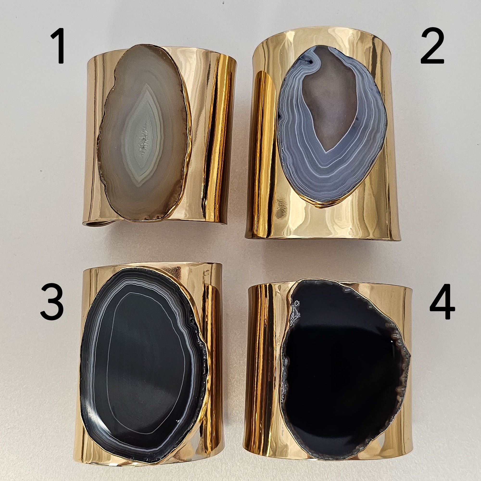 Alchemia Brown/Nude Agate Slice Solid Cuff | Charles Albert Jewelry