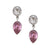 Adore Sterling Silver Quartz and Pink CZ Post Earrings - Front View | Charles Albert Jewelry