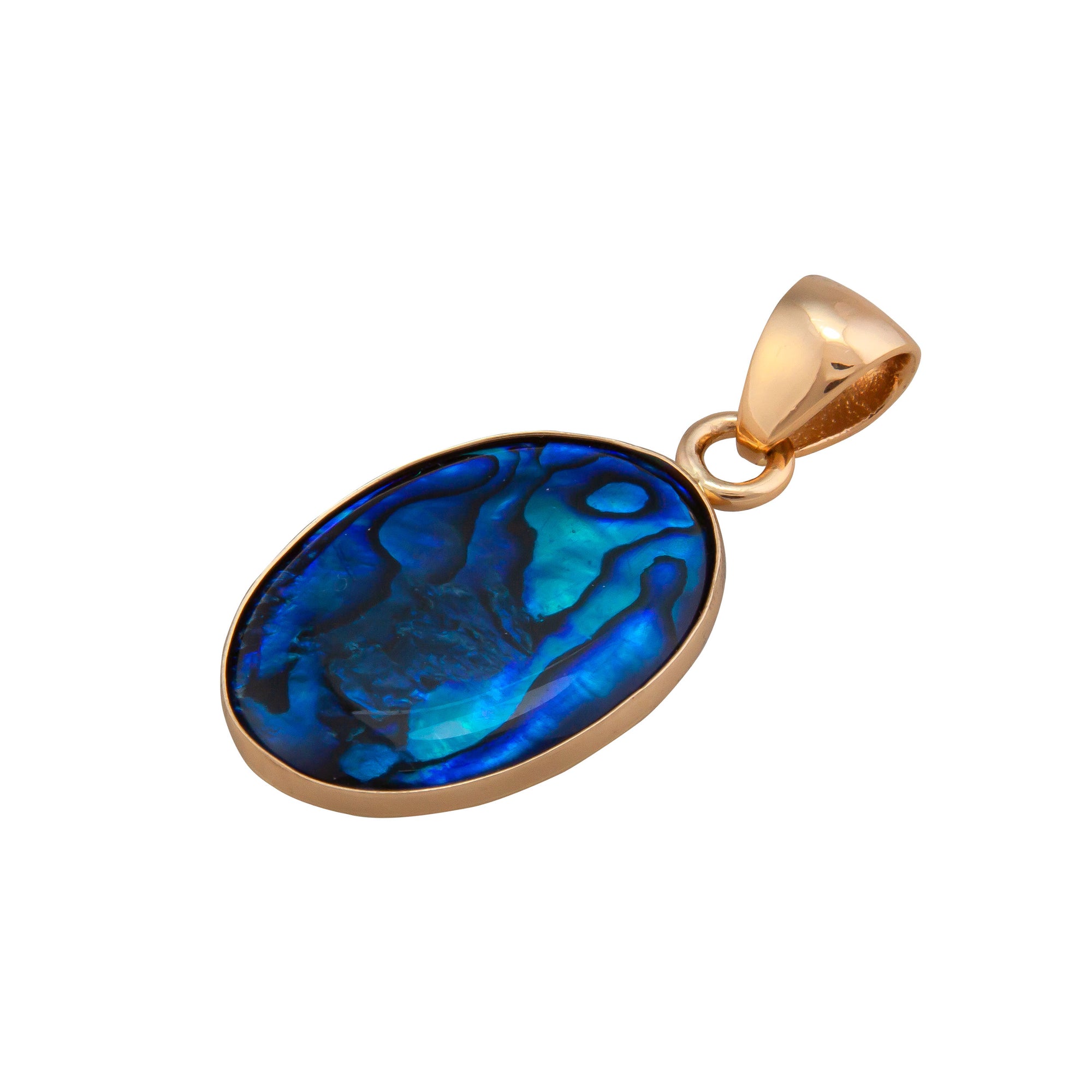 Alchemia Abalone Pendant - Blue - Side View | Charles Albert Jewelry