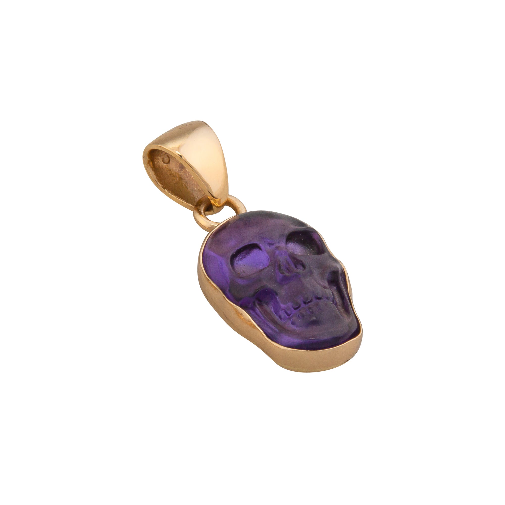 Alchemia Amethyst Extra Small Skull Pendant | Charles Albert Jewelry