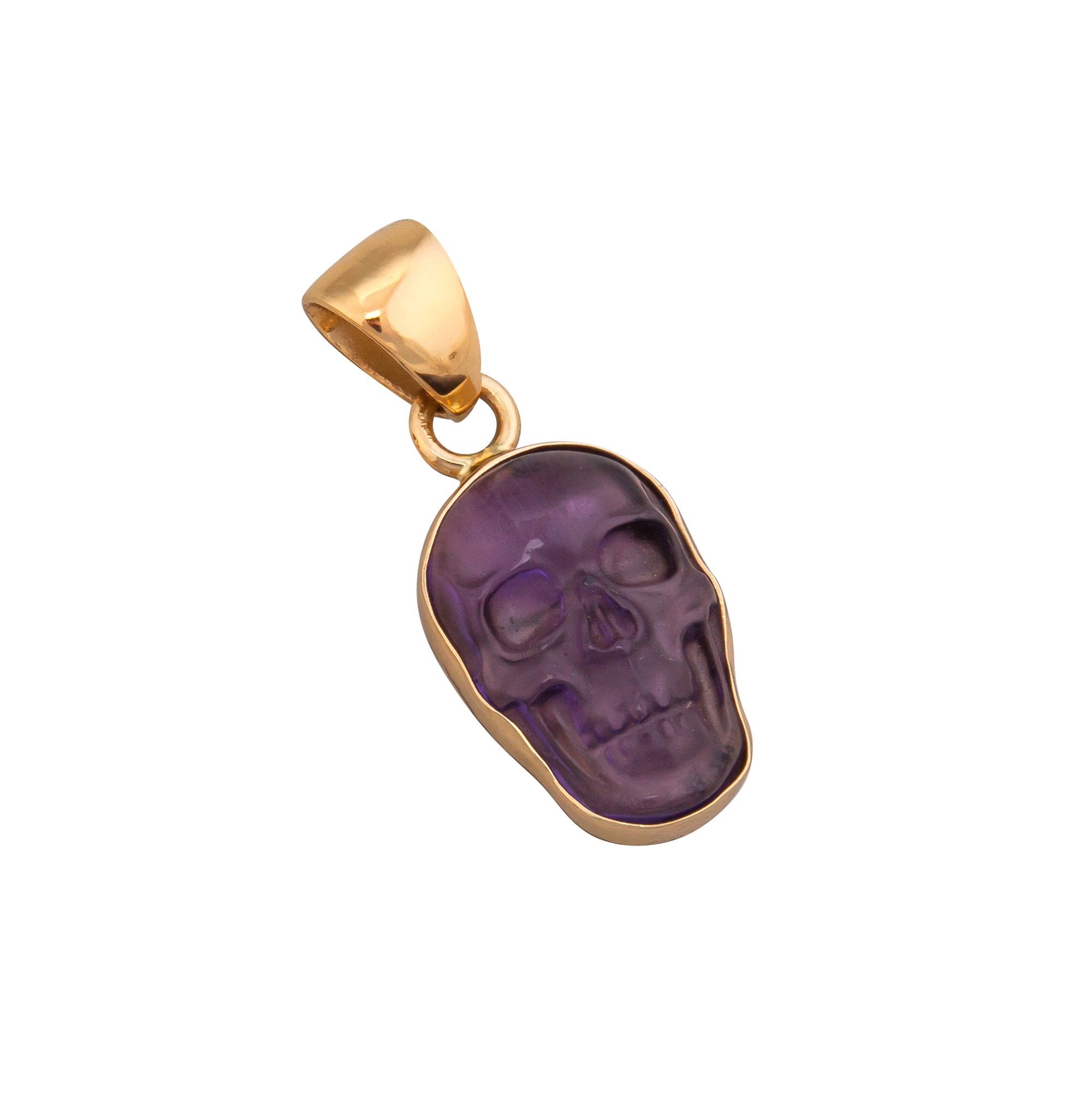 Alchemia Amethyst Extra Small Skull Pendant | Charles Albert Jewelry