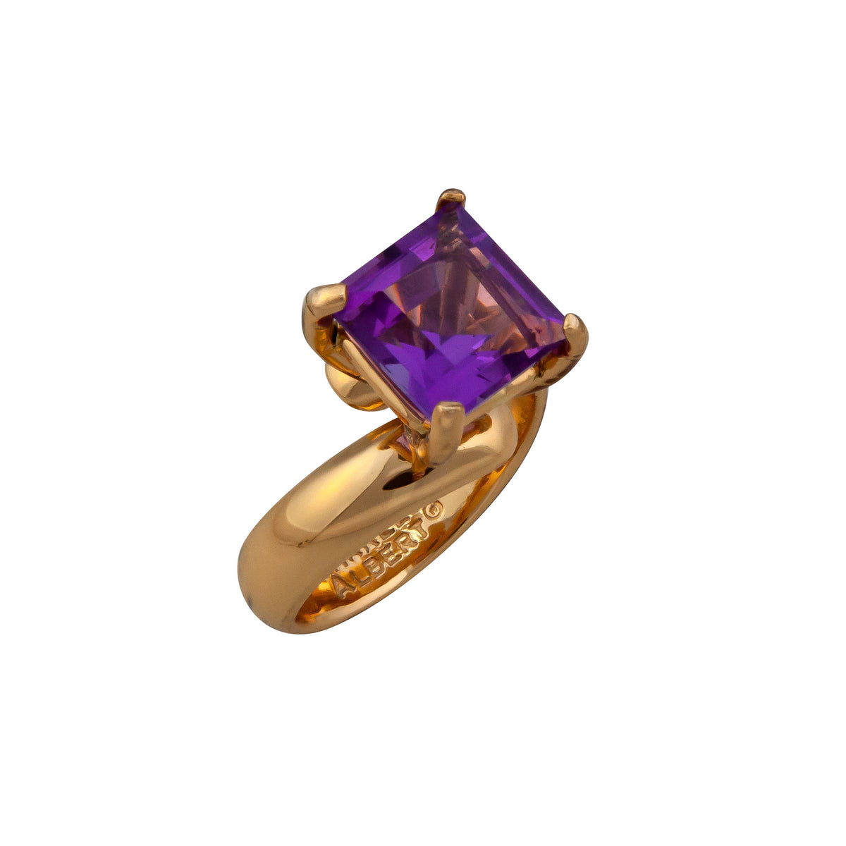 Alchemia Amethyst Square Prong Set Adjustable Ring | Charles Albert Jewelry