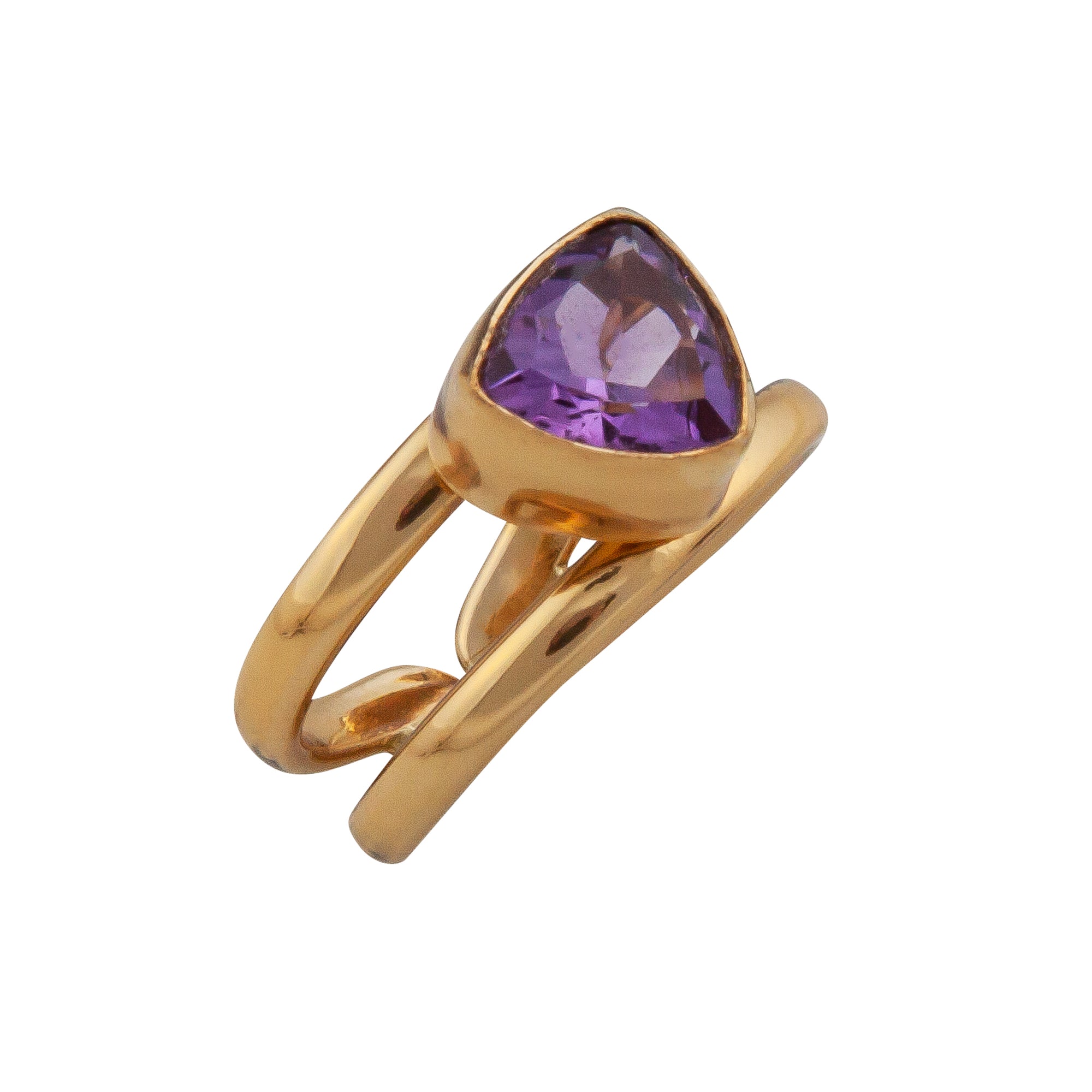 Alchemia Amethyst Trillion Double Band Cuff Ring | Charles Albert Jewelry