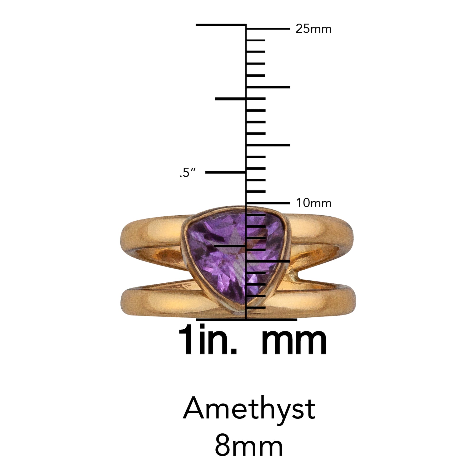 Alchemia Amethyst Trillion Double Band Cuff Ring | Charles Albert Jewelry