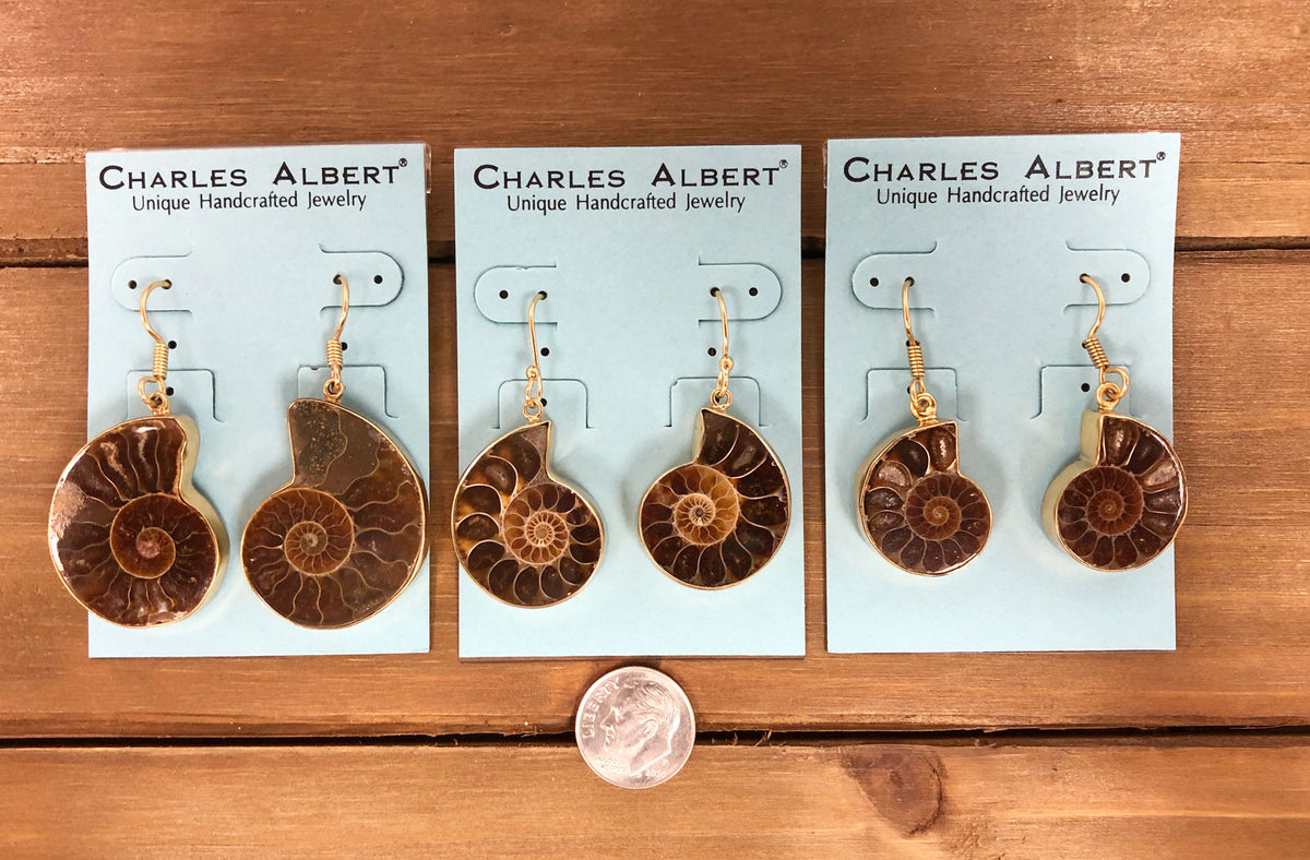 Alchemia Ammonite Earrings | Charles Albert Jewelry