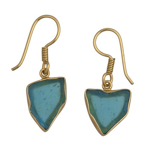 Alchemia Aqua Recycled Glass Drop Earrings | Charles Albert Jewelry