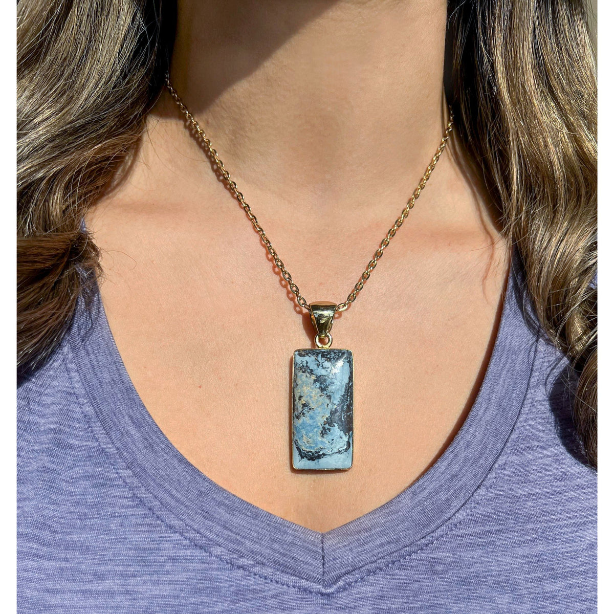 Alchemia Aztec Lapis Rectangle Pendant | Charles Albert Jewelry