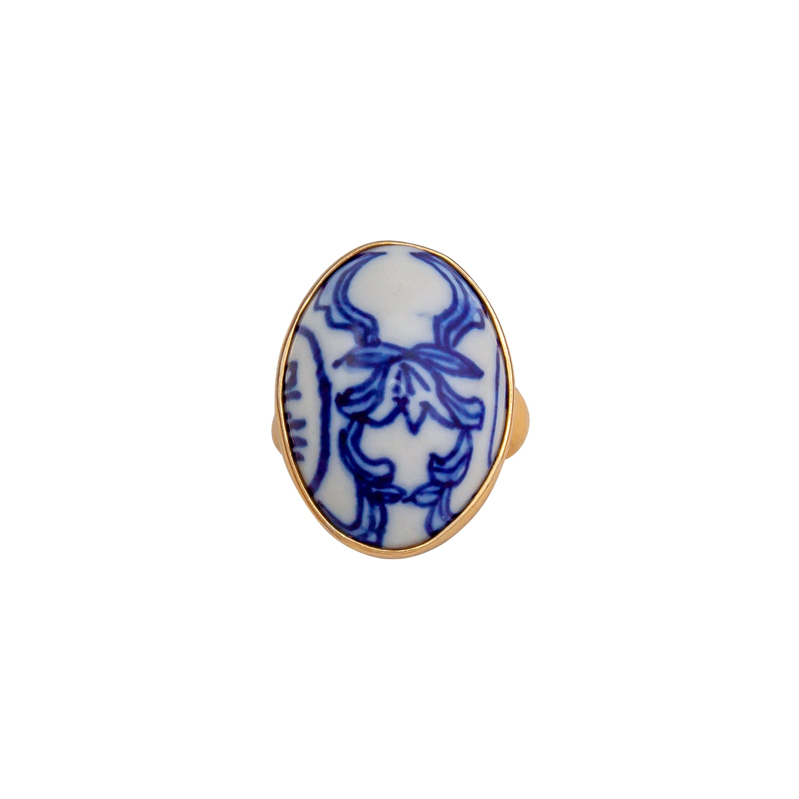 Alchemia Azure Blue Porcelain Adjustable Ring | Charles Albert Jewelry