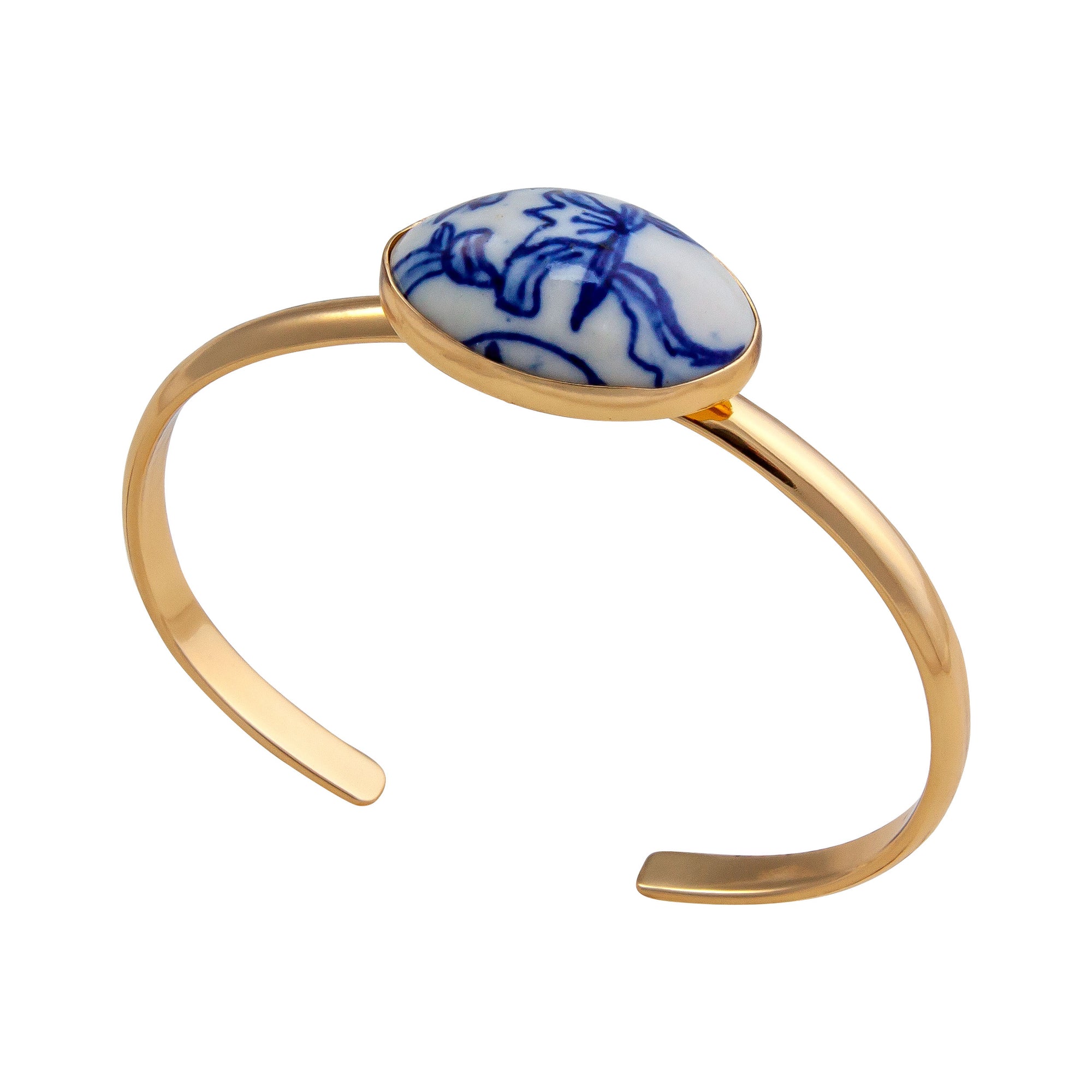 Alchemia Azure Blue Porcelain Mini Cuff | Charles Albert Jewelry