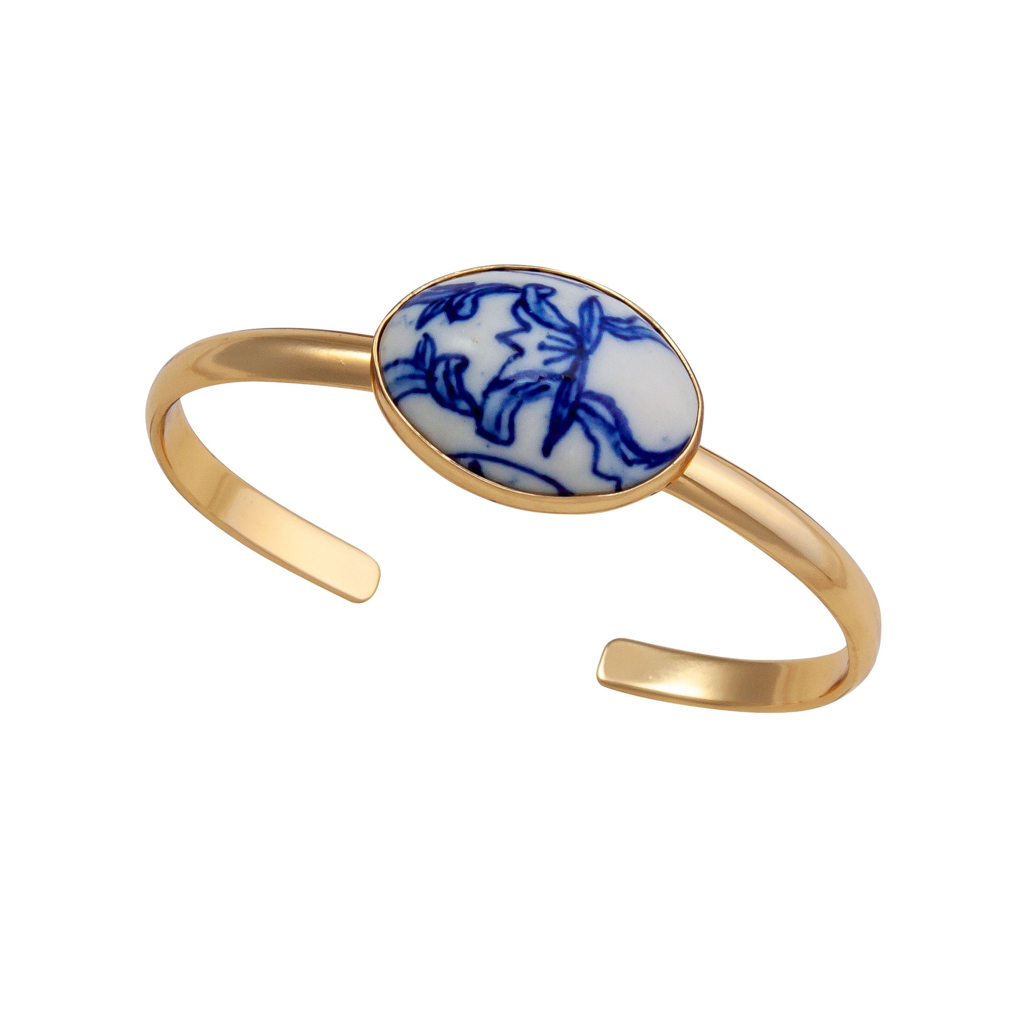 Alchemia Azure Blue Porcelain Mini Cuff | Charles Albert Jewelry