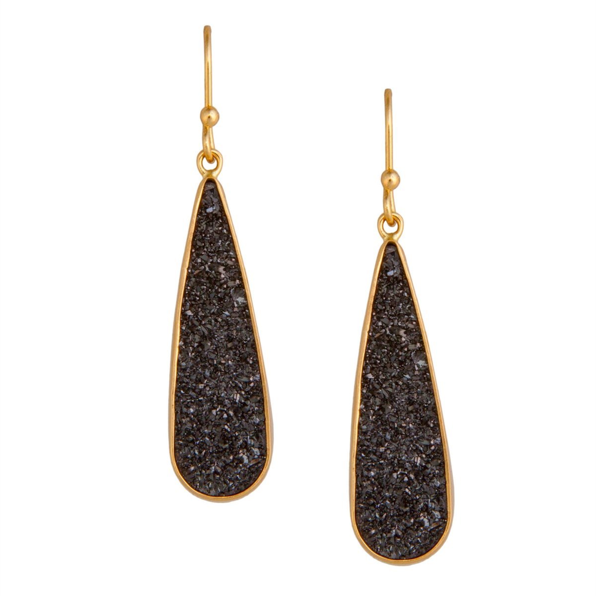 Alchemia Black Druzy Teardrop Earrings | Charles Albert Jewelry